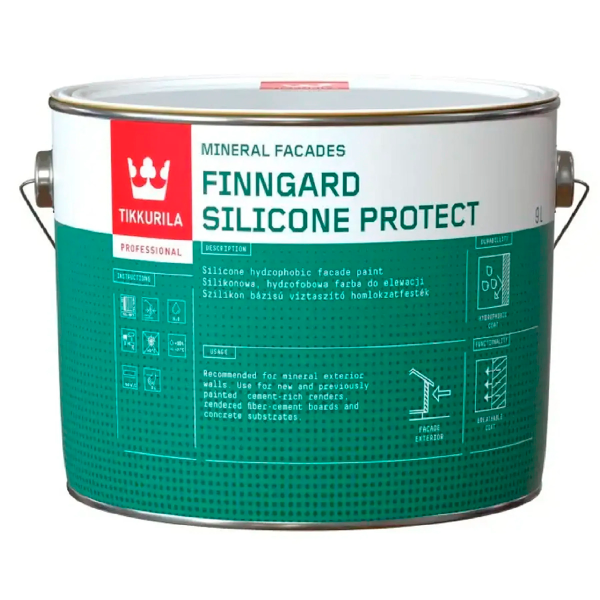 Краска фасадная силиконовая Finngard Silicone Protect Baza AP 9L Краска фасадная силиконовая Finngard Silicone Protect Baza AP 9L