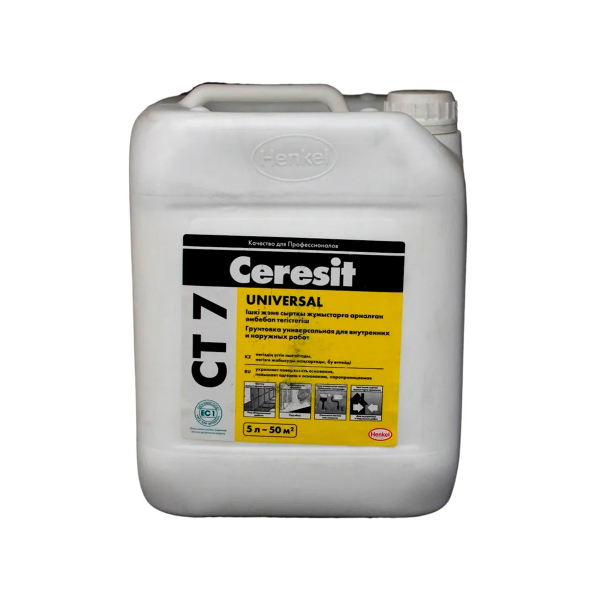 Ceresit CT 7 Грунтовка универсальная глубокопроникающая водно-дисперсионная 5 л.