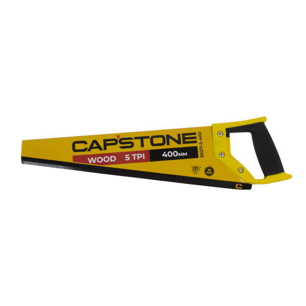 Ножовка по дереву CAPSTONE 95211-5-400, 2-комп. пластиковая ручка, 3D-заточка, закал.зуб, 5TPI,400мм