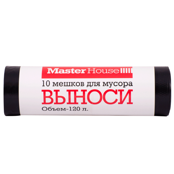 Мешки для мусора ВЫНОСИ 120 л 10 шт плотность 25 микрон 60356