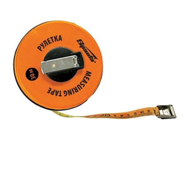 Рулетка геодезическая, 10 м х 12,5 мм, лента ПВХ, закрытый круглый корпус// SPARTA