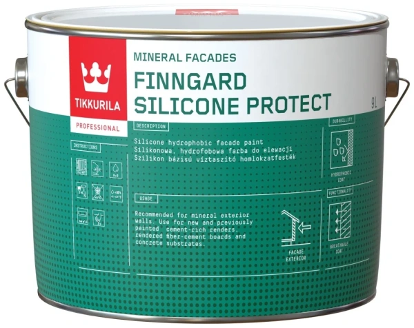 Краска фасадная силиконовая Finngard Silicone Protect Baza C 9L