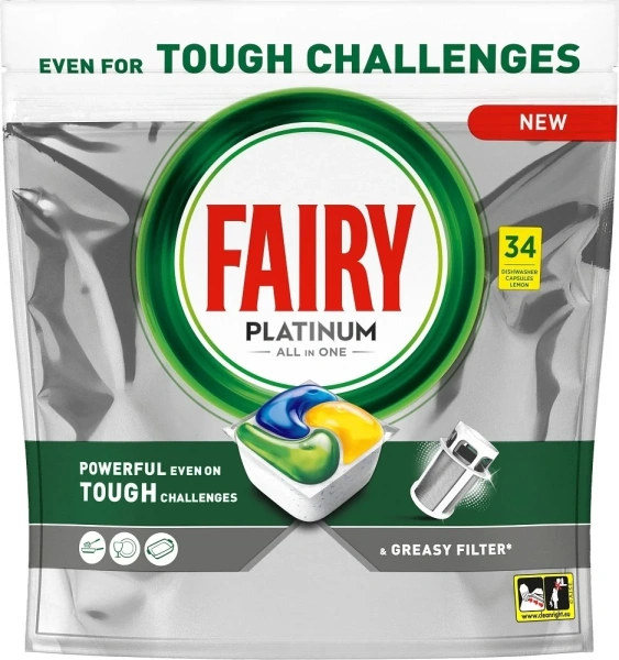 Капсулы для посудомоечной машины Fairy Platinum All in 1 34шт
