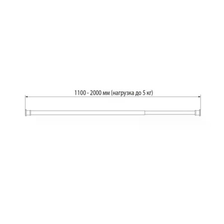 Карниз для ванной комнаты IDDIS 110-200 см черный SRB0120i14