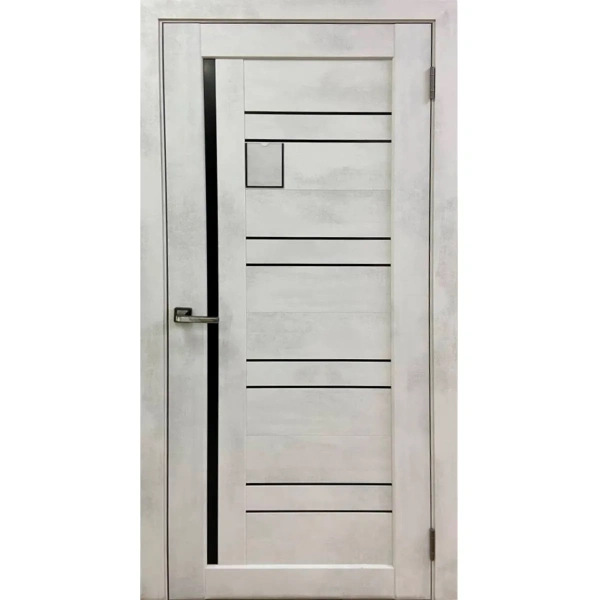 Дверное полотно остекленное Рада NEW Вертикаль (ст. черное) Бетон светлый, 900 мм Дверное полотно остекленное Рада NEW Вертикаль (ст. черное) Бетон светлый, 900 мм