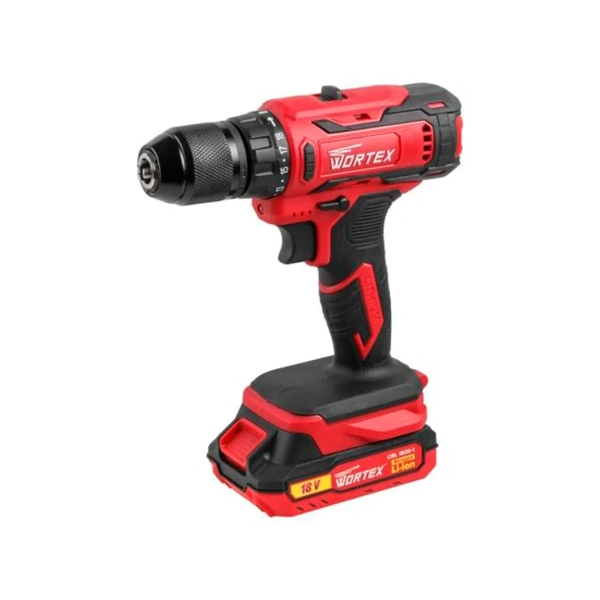 Дрель-шуруповерт аккум. WORTEX BD 1820-1 Li в чем. ALL1 XLT 18 В, 30 Н*м, 2х2 А*ч, БЗП(мет.) 13 мм, 