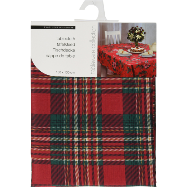 Скатерть новогодняя Koopman Шотландская клетка 130х180 см CY2601580