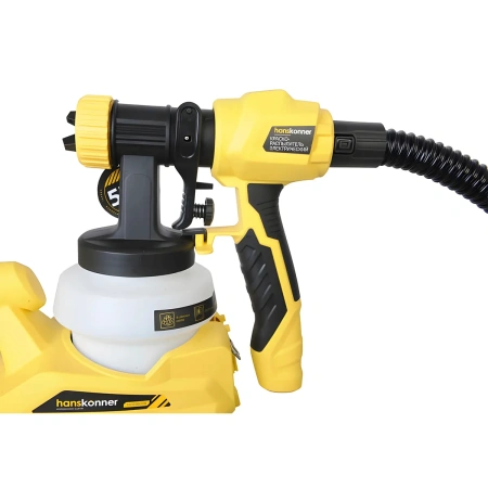 Краскопульт Hanskonner HSG9670B, 780Вт, 0-1200мл/мин, 120DIN/с, HVLP, С БАЗОЙ, шнур 4м