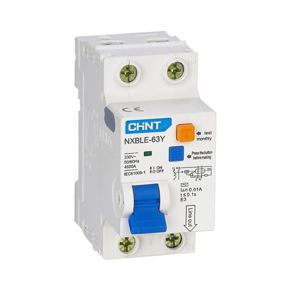 Диф. авт. выкл. NXBLE-63Y 1P+N 32А 30mA электронный тип AС, х-ка С, 4.5kA (R)