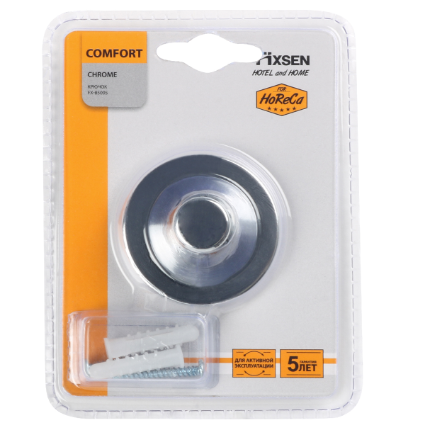 Крючок одинарный FIXSEN "COMFORT CHROME" хром FX-85005 Крючок одинарный FIXSEN "COMFORT CHROME" хром FX-85005