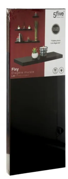 Полка настенная 5Five 60х23,5х3,8 см черный 138953A