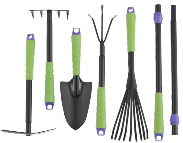 Набор садового инструмента, пластиковые рукоятки, 7 предметов, CONNECT// Palisad