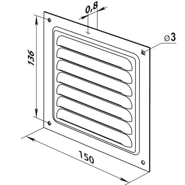 Решетка ZERNBERG Met 1515 Grey