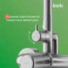 Душевая система с тропическим душем и изливом, хром матовый, Aiger, IDDIS, AIGBC3Fi06
