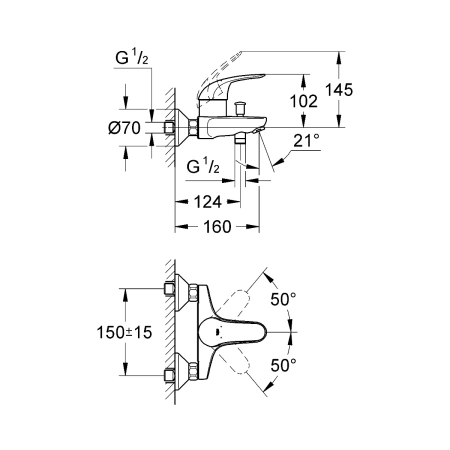 Смеситель в/д Grohe  Swift, однорычажный, хром 23270000