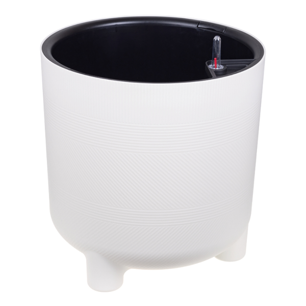 Кашпо ШЭНК D360мм 29л с вставкой и с автополивом белый ротанг М 3244