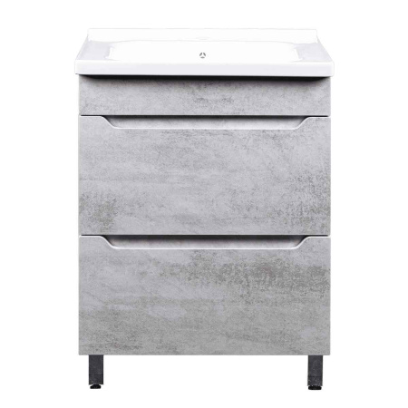 Тумба Монако Сомо 60 2 ящика бетон светлый