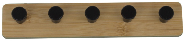 Планка с 5 крючками для ванной комнаты бамбук 13.5x4.5x3.6cm BHK0112B-A