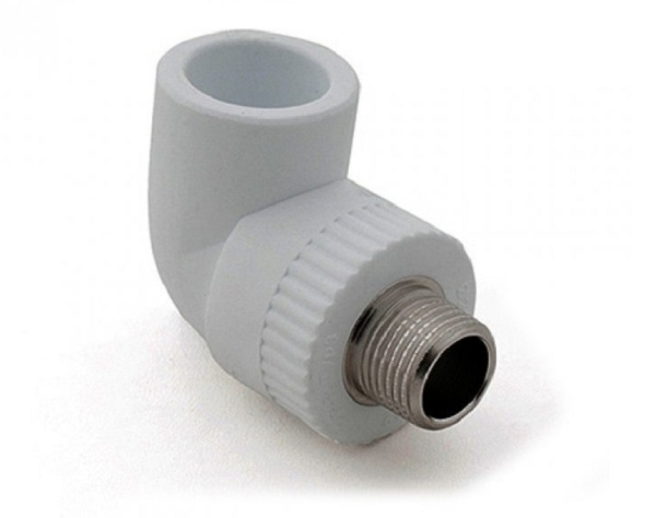 Угольник комб. наружн.резьба 32х 1", серый РТП