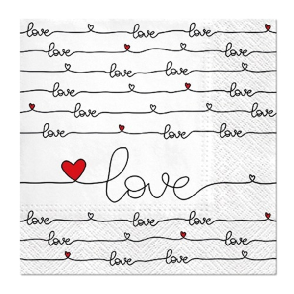 Салфетки бумажные PAW 3-х слойные 33х33 см уп.20 шт Любовная связь SDL123000