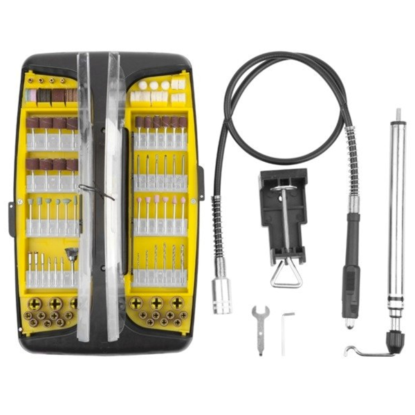 Набор STAYER "MASTER": Мини-насадки для гравиров машин, в пластик боксе, гибкий вал,штатив, место дл