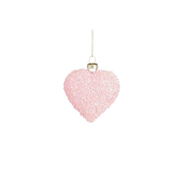 Украшение подвесное House of seasons Сердце розовое 8х8 см стекло 1143125