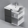 Тумба подвесная  под умыв. AM.PM GEM M90FHX06022GM 60 см, 2 ящика push-to-open, графит матовый
