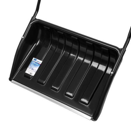 Движок для уборки снега пластиковый 690х470х1420 мм, стальная рукоятка, Россия// Сибртех