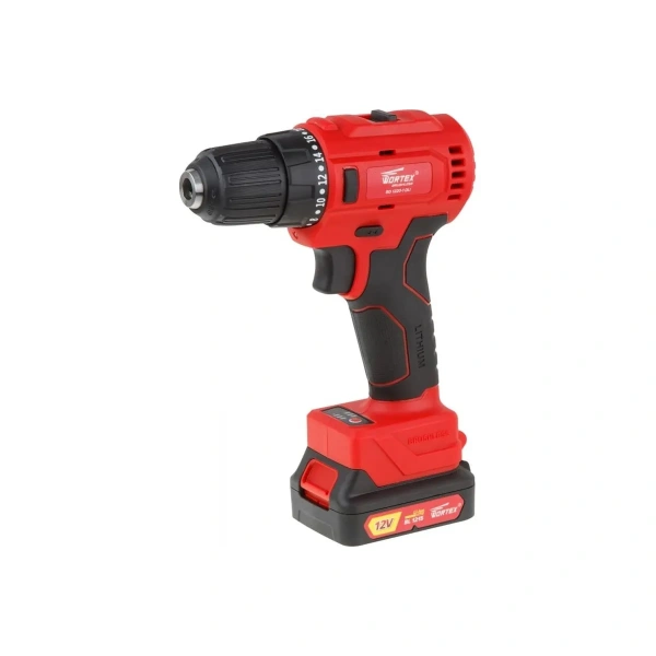 Дрель-шуруповерт аккум. WORTEX BD 1220-1 DLi в чем. БЕСЩЕТ, 12 В, 40 Н*м, 2х1.5 А*ч, БЗП 10 мм, арт.