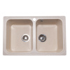Кухонная мойка GranAlliance G-53, бежевый,прям.двойная:780х500 мм
