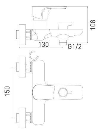 Смеситель в/д Gross Aqua Evo кор.нос  2155297С
