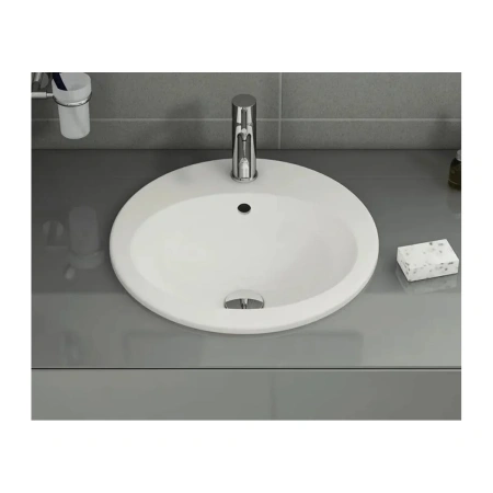 Раковина накладная Vitra S20 овальная 53 cм, c переливом, цвет белый (5468B003-0001)