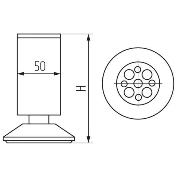Опора мебельная круглая d50 79-86 мм, алюмин. STARFIX, арт.SMF-5968