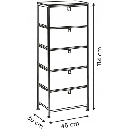 Комод 5Five Tissa 5 секций 45х30х114 см бежевый 193571BA