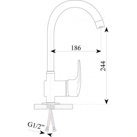 Смеситель д/к gran-stone GS 4068 (331 белый)
