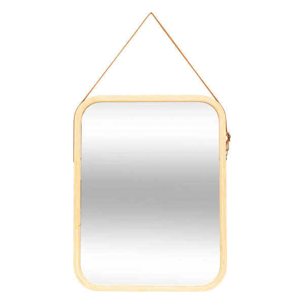 Зеркало настенное прямоугольное 35х45 см на ремнях, бамбук 206972