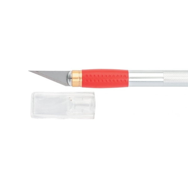 Нож для дизайнерских работ, двухкомпонентная рукоятка + 5 запасных лезвий//MATRIX