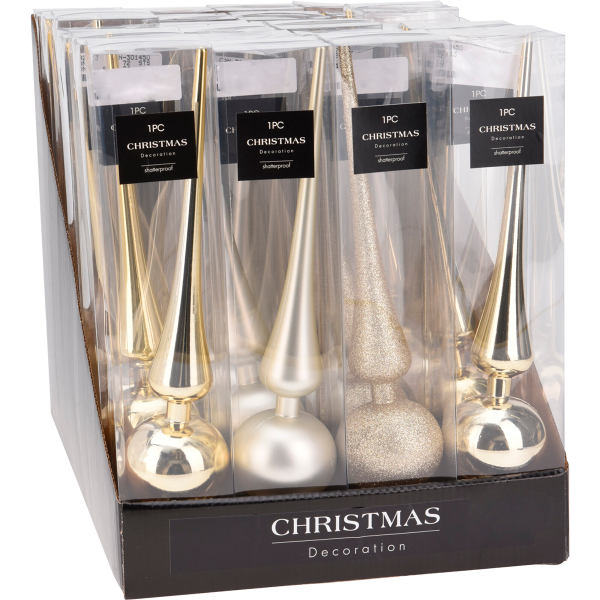 Верхушка на елку 27,5 см 3 цв. в ассорт. CAN301450 К