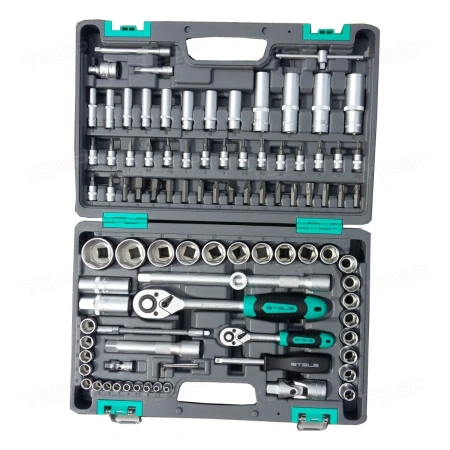 Набор инструментов STELS 1/2" 1/4" CrV пластиковый кейс 94 предмета