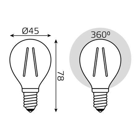Лампа Gauss LED Filament Шар 7W E14 580lm 4100K (3 шт в упак) 105901207T