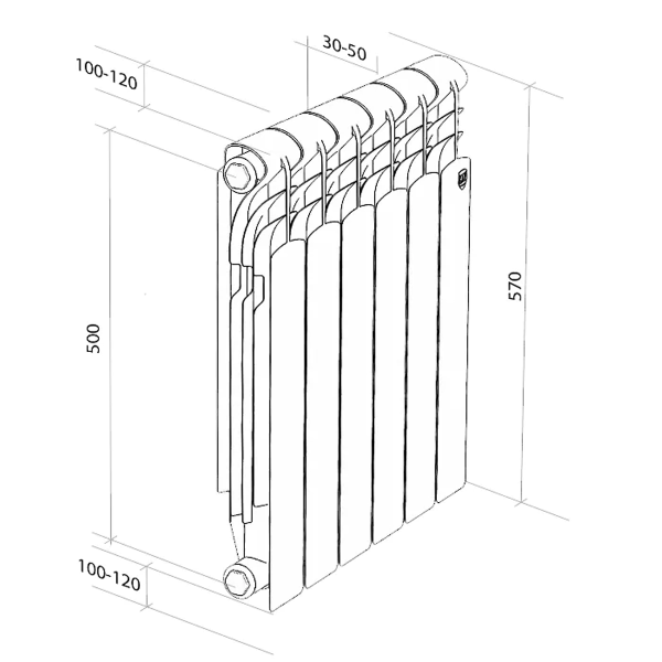 Радиатор Royal Thermo Revolution 500 2.0 - 8 секц. (Новый) (алюминиевый) Радиатор Royal Thermo Revolution 500 2.0 - 8 секц. (Новый) (алюминиевый)
