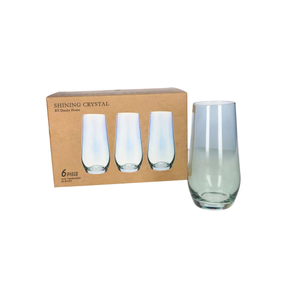 Набор стаканов DH 550 мл 6 шт высокие сине-зеленый градиент CB08-09