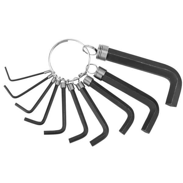 Набор ключей имбусовых TORX  9шт:T10,15,20,25,27,30,40,45,50, оксидированные, на кольце// SPARTA