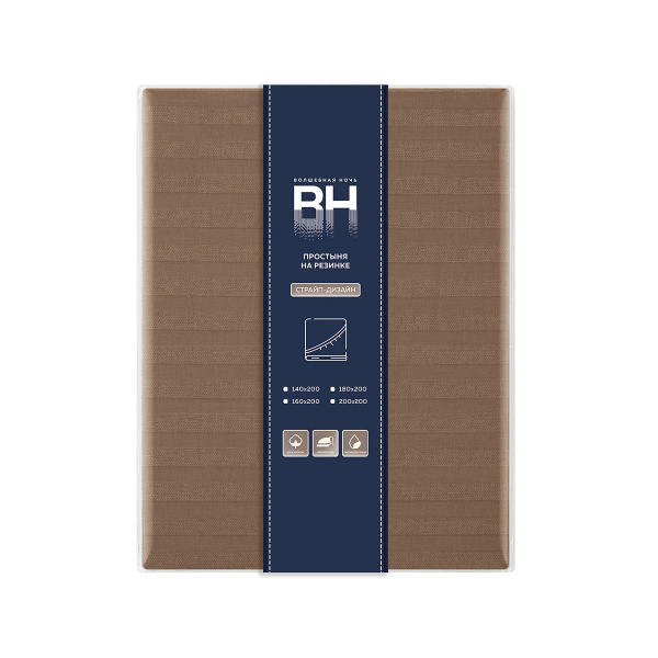 Простыня Волшебная Ночь на резинке 140х200 см 20 см борт NEW BEIGE