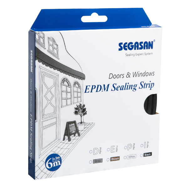 Уплотнитель для окон 6 м черный 9 мм