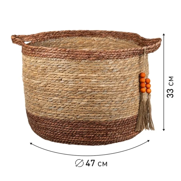 Корзина для хранения Natural House Бразилия D47хН33 см, натуральный, шоколадный UC-243 XL Корзина для хранения Natural House Бразилия D47хН33 см, натуральный, шоколадный UC-243 XL