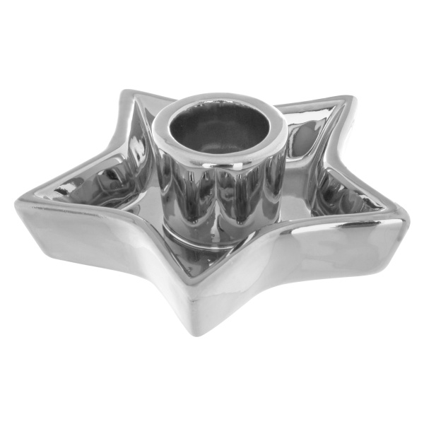 Подсвечник Atmosphera Новогодний Звезда 10,5х3,5 серебристый 152357D