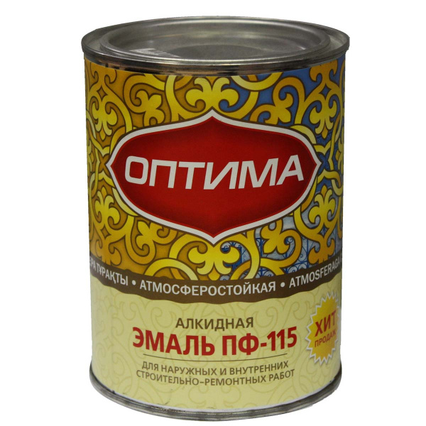 Эмаль Оптима ПФ-115 серая 0,9 кг Эмаль Оптима ПФ-115 серая 0,9 кг