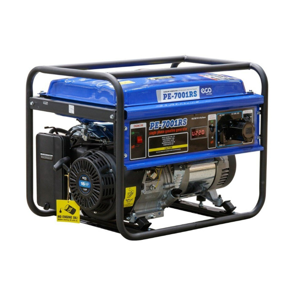 Генератор бензиновый ECO PE-7001RSECO PE-7001RS (5.5 кВт, 230 В, бак 25.0 л, вес 70 кг)