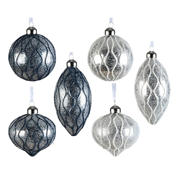 Шар елочный 8 см Бархат 3 формы 3 цвета в ассорт.стекло 070098 Kmg